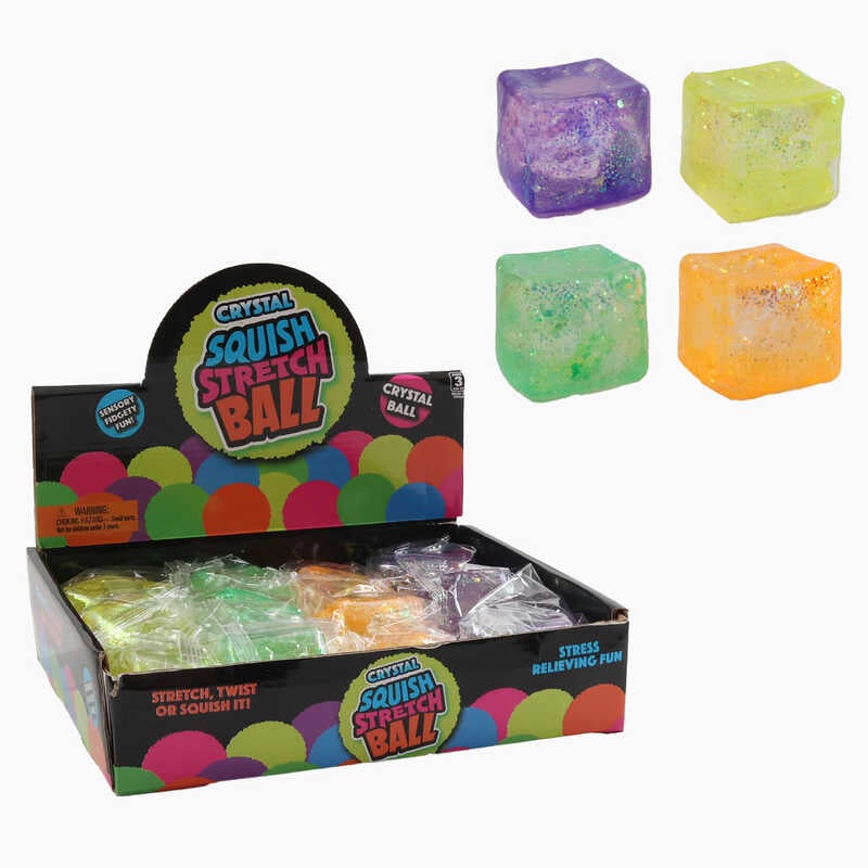 Гра антистрес C 68821 (24) ЦІНА ЗА 12 ШТУК В БЛОЦІ, “Кубик“, розмір 5х5х5 см, гелеве наповнення, блискітки, в коробці