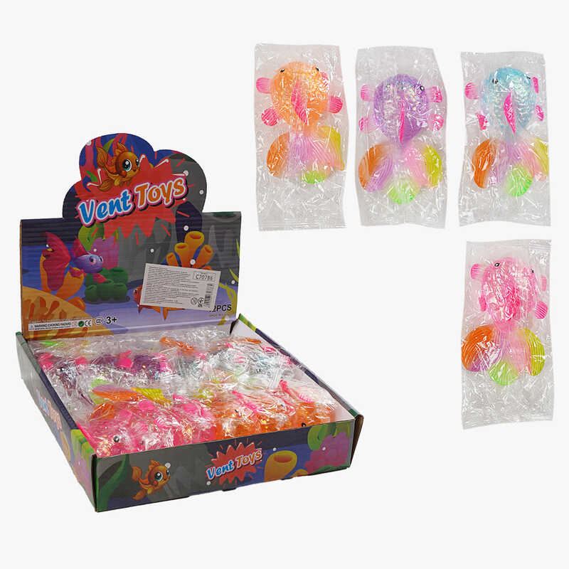 Гра антистрес C 70786 (24) ЦІНА ЗА 12 ШТУК В БЛОЦІ, “Аксолотль“, довжина 11см, глітер, в коробці