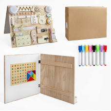 Бізіборд C 64844 (4) лампочка, телефон, звук, підсвічування, фрази англійською мовою, музикальний механізм, магнітна дошка, дзвінок, в коробці