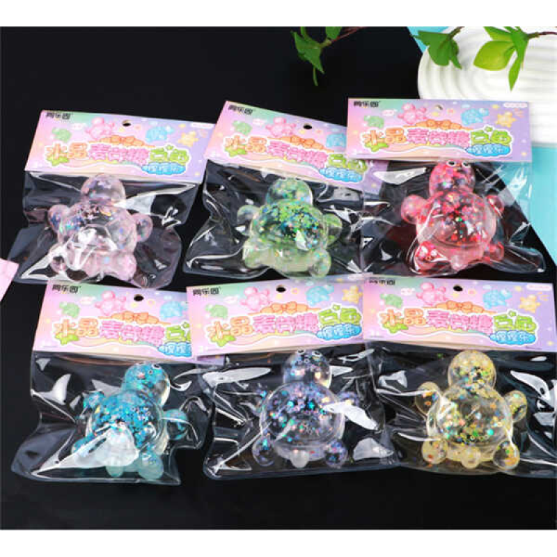 Гра антистрес C 70992 (16) ЦІНА ЗА 12 ШТУК В БЛОЦІ, “Черепашка“, гелеве наповнення з блискітками, розмір фігурки 7х7х3см, в коробці