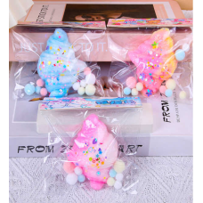 Гра антистрес C 71217 (24) ЦІНА ЗА 14 ШТУК В БЛОЦІ, “Круасан”, м’які кульки, блискітки, в коробці