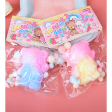 Гра антистрес C 71225 (24) ЦІНА ЗА 14 ШТУК В БЛОЦІ, “Ведмедик“, волохатий, висота 8 см, м“які кульки, градієнт, в коробці