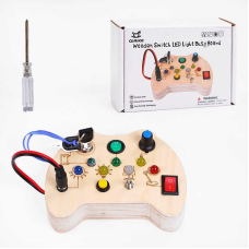 Бізіборд C 64864 (54) підсвічування, 7 перемикачів, викрутка, на батарейках, в коробці