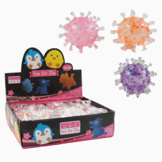 Гра антистрес C 72354 (24) ЦІНА ЗА 12 ШТУК В БЛОЦІ, “Вірус“, розмір 7х7х7 см, гелеве наповнення, блискітки, в коробці