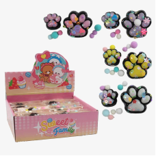 Гра антистрес C 72491 (24) ЦІНА ЗА 20 ШТУК В БЛОЦІ, “Лапки”, паєтки, текстильні кульки, в коробці