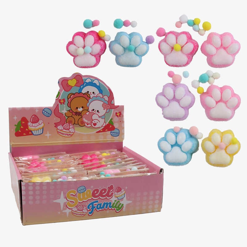 Гра антистрес C 72493 (24) ЦІНА ЗА 20 ШТУК В БЛОЦІ, “Лапка“, волохата, м“які кульки, розмір 5.5х2х5.5 см, в коробці