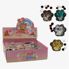 Гра антистрес C 72502 (24) ЦІНА ЗА 16 ШТУК В БЛОЦІ, “Лапка“, блискітки, розмір 6.5х2х6.5 см, метелик, м“які кульки, в коробці