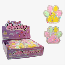 Гра антистрес C 72628 (8) ЦІНА ЗА 16 ШТУК В БЛОЦІ, “Лапка“, розмір 13х13 см, шприц для надування бульбашок, м“які кульки, блискітки, в коробці