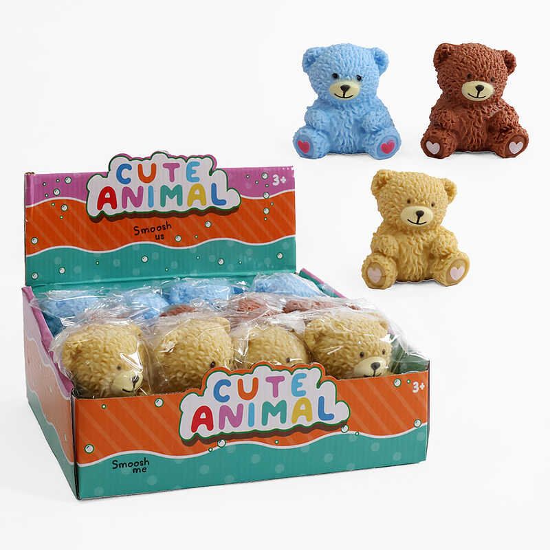 Гра антистрес M 18589 (12) ЦІНА ЗА 12 ШТУК В БЛОЦІ, “Ведмедик“, піна в середині, в коробці