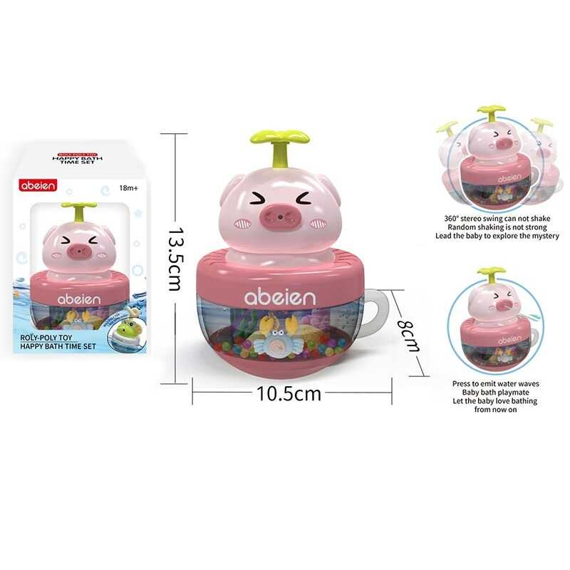 Гра для ванни 52053 (60) “Поросятко”, брязкальце, бризкає водою, помповий механізм, в коробці