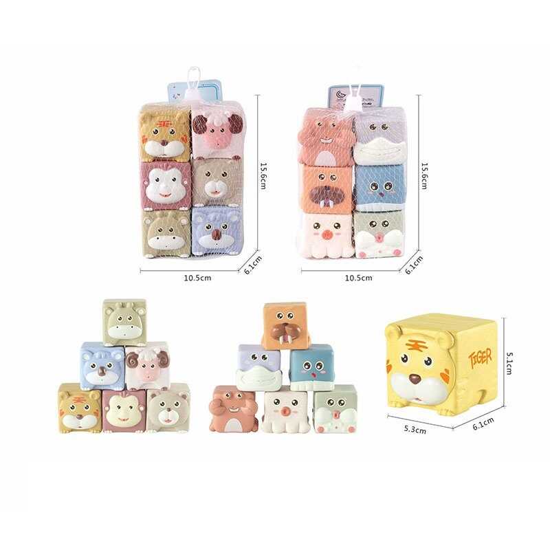 Гра для ванни 638-64 (72/2) 2 види, 6 кубічних тваринок, в сітці