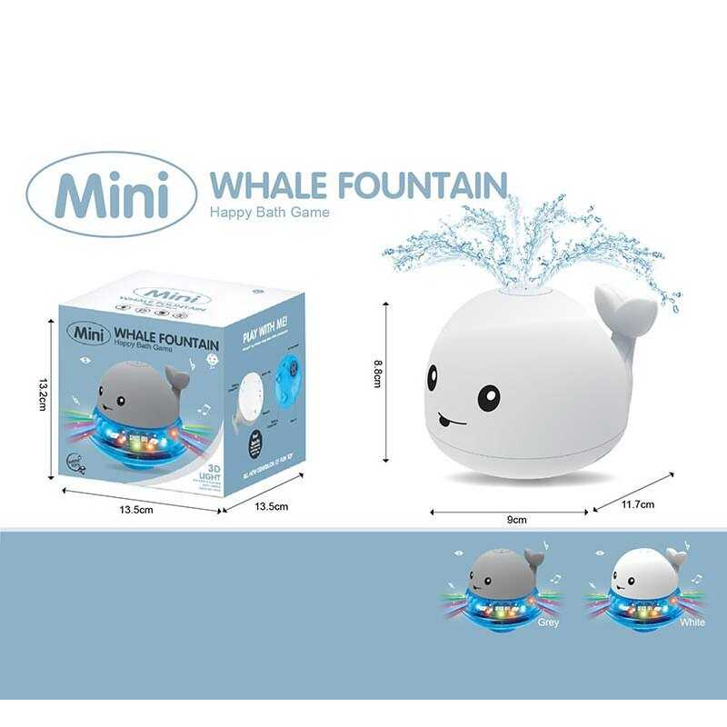 Гра для ванни 6688 BQ (72/2) “Кит”, фонтанчик, катається, підсвічування, 2 кольори, в коробці