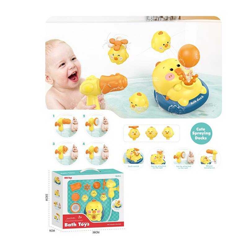 Гра для ванни 688-52 (12) 7 в 1, електричний фонтан, автоматична подача води зі шланга, насадки, батарея 3.7 V, USB-кабель, в коробці