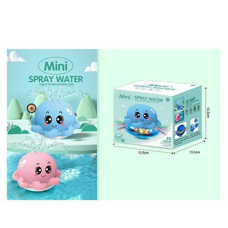 Гра для ванни 7018 WL (72/2) “Восьминіг”, фонтанчик, катається, підсвічування, 2 кольори, в коробці