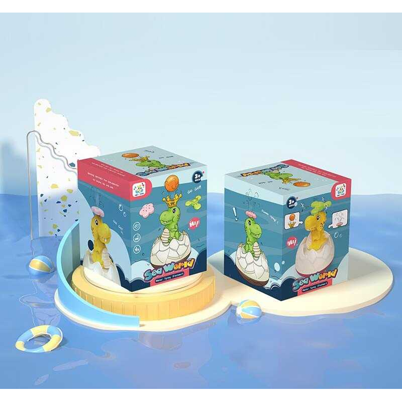 Гра для ванни HN 1869-1 (60) “Динозаврик”, вбудований акумулятор, USB-кабель, змінні насадки, кулька, в коробці