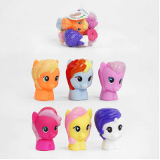 Гра для ванни SDH 10047 (240/2) поні, 6 іграшок, пискавка, у сітці