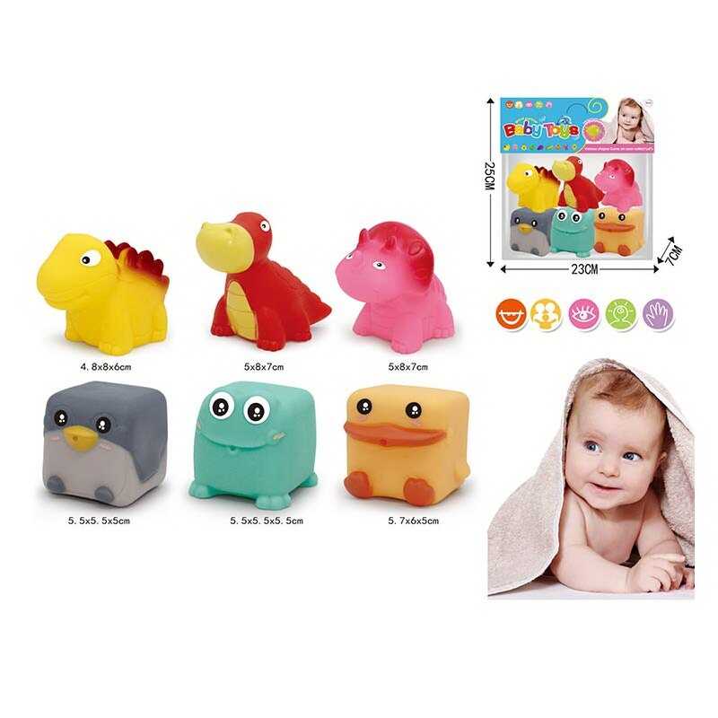 Гра для ванни XLJ 08-93 (144/2) 6 штук, тваринки, пискавки, у пакеті Гра для ванни XLJ 08-93 (144/2) 6 штук, тваринки, пискавки, у пакеті