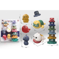 Гра для ванної 889-13 (72) 12 елементів, заводний механізм, гумові водяні пищалки, на листі