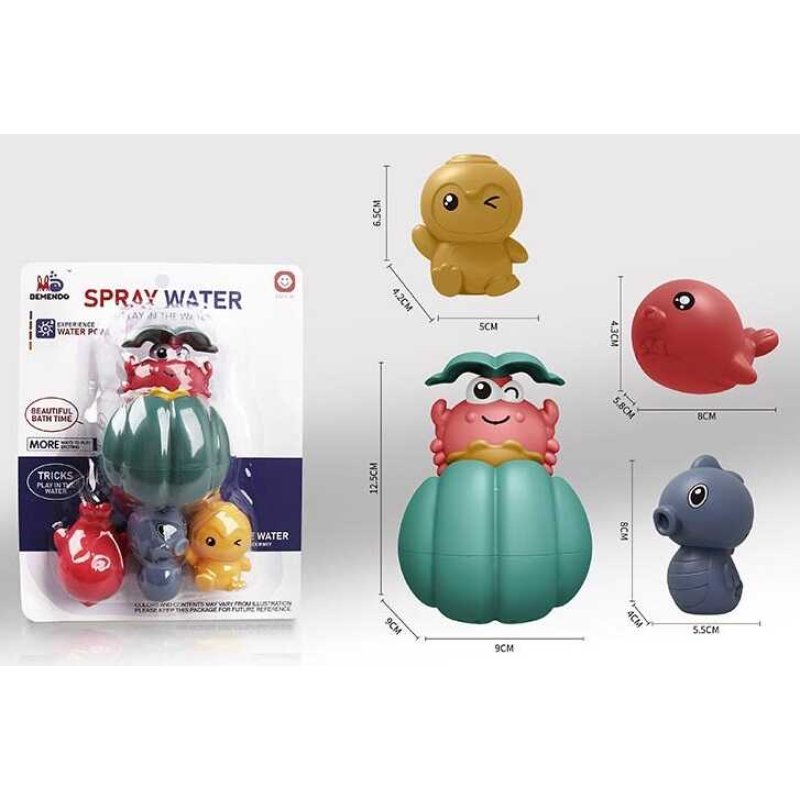 Гра для ванної 889-23 /24 (96) 4 елементи, гумові водні пищалки, на листі