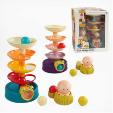 Гра з кулькою 88011 (16) 2 кольори, 5 рівнів, 4 кульки, катапульта, в коробці