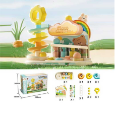 Гра з кулькою T 929 A (8) ігрова платформа зі спіральною гіркою, 3 кульки, мелодія, звукові ефекти, підсвічування, в коробці