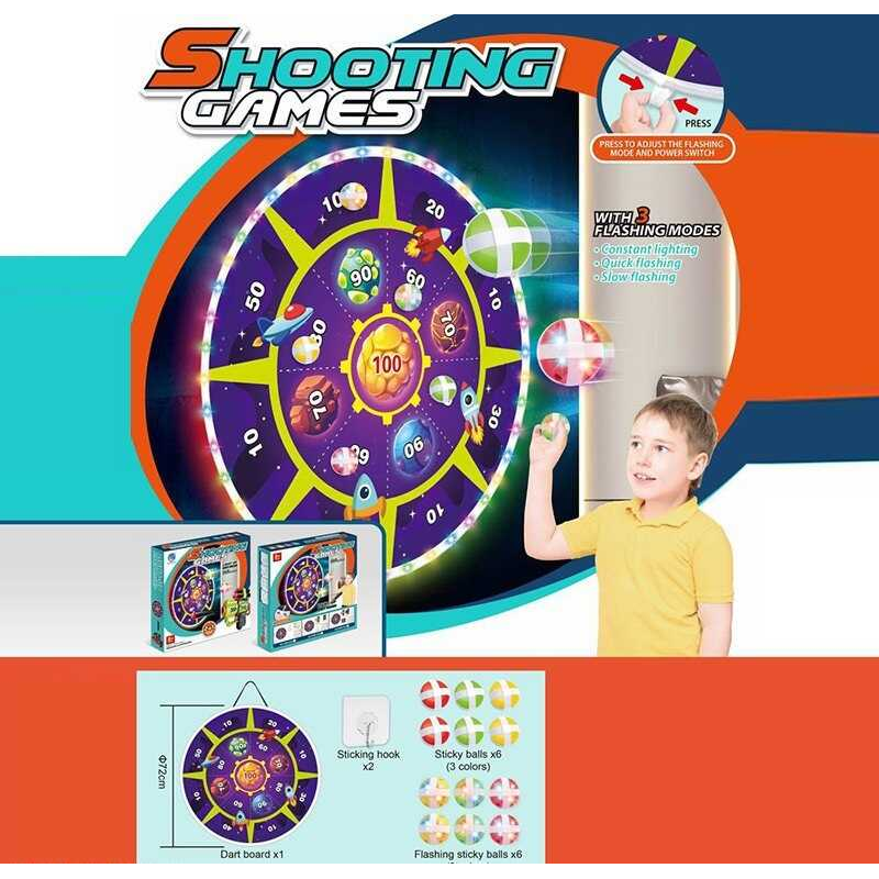 Дартс 3888-22 A (36) діаметр поля 72 см, на батарейках, підсвітка, 3 режими роботи, кульки на липучках, в коробці