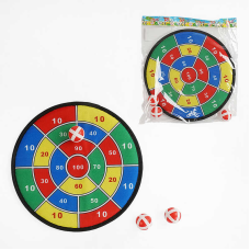 Дартс 66328-7 (240/2) на липучках, 3 м’ячики, діаметр мішені 28 см, у пакеті