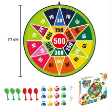 Дартс 66399 B-14 (36) мішень 71х71см, кульки та дротики на липучках, гачки, в коробці