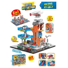 Багаторівнева парковка SK 6603 (18) звук, підсвічування, 2 машинки, рухливі елементи, наліпки, механічний підіймач, в коробці