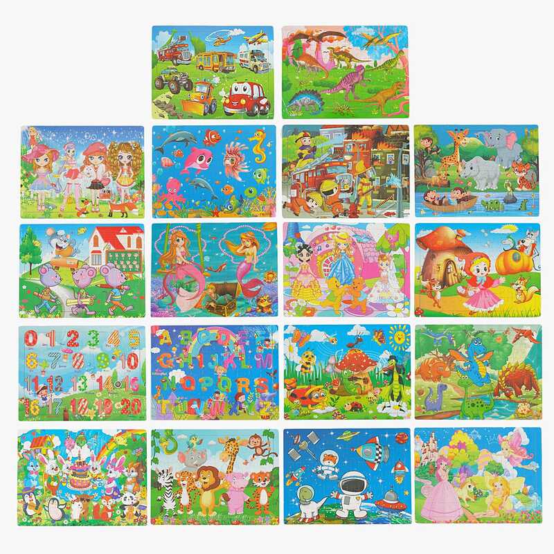 Дерев“яні пазли С 62847 (200) 60 елементів, у плівці, ВИДАЄТЬСЯ ТІЛЬКИ МІКС ВИДІВ