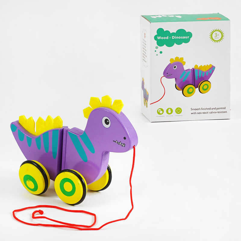 Дерев`яна каталка C 63987 (30) “Динозаврик”, виляє хвостом, фетрові шипи, в коробці Дерев`яна каталка C 63987 (30) “Динозаврик”, виляє хвостом, фетрові шипи, в коробці