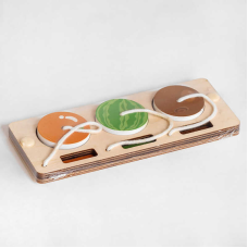 Дерев`яна логічна гра С 51350 (240) “Фрукти“, 3 вкладиша на мотузках, у плівці