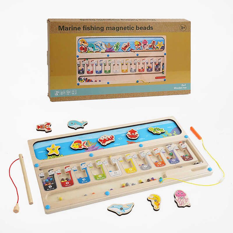 Дерев“яна магнітна гра C 65612 (28) магнітна риболовля, сортер, в коробці