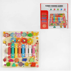 Дерев`яний Ксилофон C 63981 (24) ксилофон, рухомі шестерні, магнітна риболовля, геометричний сортер, в коробці