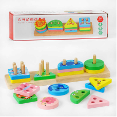 Дерев’яна гра “Сортер“.  C 53737 (80) вивчення цифр, кольорів та тваринок, в коробці