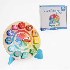 Дерев’яна гра С 65995 (32) “Годинник”, сортер, підставка, в коробці