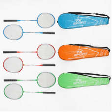 Бадмінтон C 63429 (50) “TK Sport“, 3 кольори, 2 ракетки, металевий каркас, в чохлі, ВИДАЄТЬСЯ ТІЛЬКИ МІКС ВИДІВ