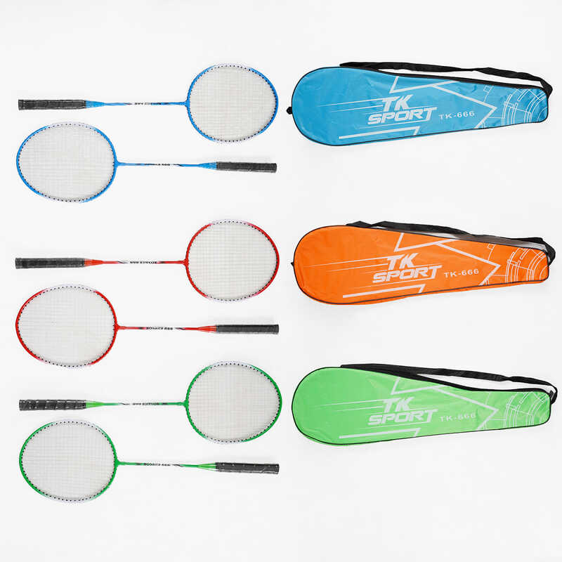 Бадмінтон C 63429 (50) “TK Sport“, 3 кольори, 2 ракетки, металевий каркас, в чохлі, ВИДАЄТЬСЯ ТІЛЬКИ МІКС ВИДІВ