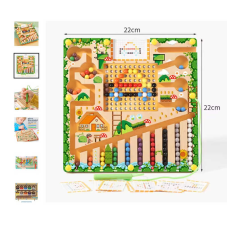 Дерев’яна магнітна дошка C 73278 (40) сортер, стилус, 13 двосторонніх карток із завданнями, в коробці