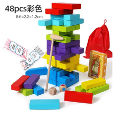 Дженга C 66135 (24) дерев’яна, 48 елементів, молоточок, кубик, ігрові картки, в коробці