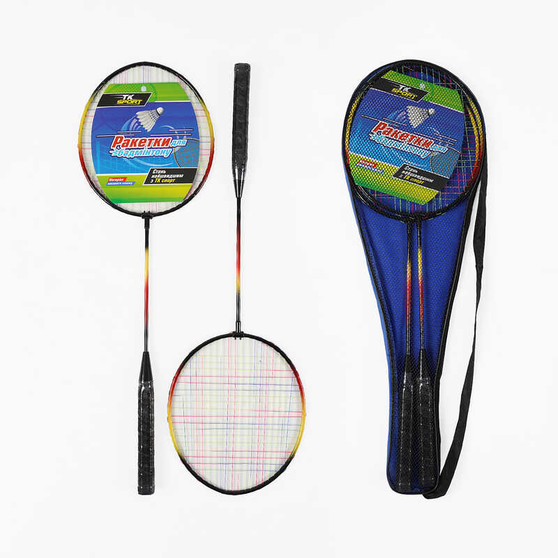 Бадмінтон C 63447 (50) “TK Sport“, 2 кольори, 2 ракетки, металевий каркас, у чохлі