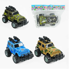 Джип 7711 (200/2) 3 кольори, військова машинка, інерція, звук, підсвічування, у пакеті, ВИДАЄТЬСЯ ТІЛЬКИ МІКС ВИДІВ