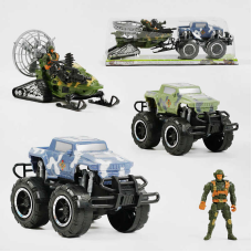 Джип 9025 А-27 (72/2) 2 кольори, військова техніка, солдат, інерція, у слюді 