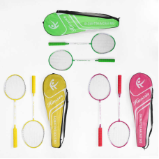 Бадмінтон C 63473 (50) 3 види, 2 ракетки, в чохлі, металевий каркас, ВИДАЄТЬСЯ ТІЛЬКИ МІКС ВИДІВ