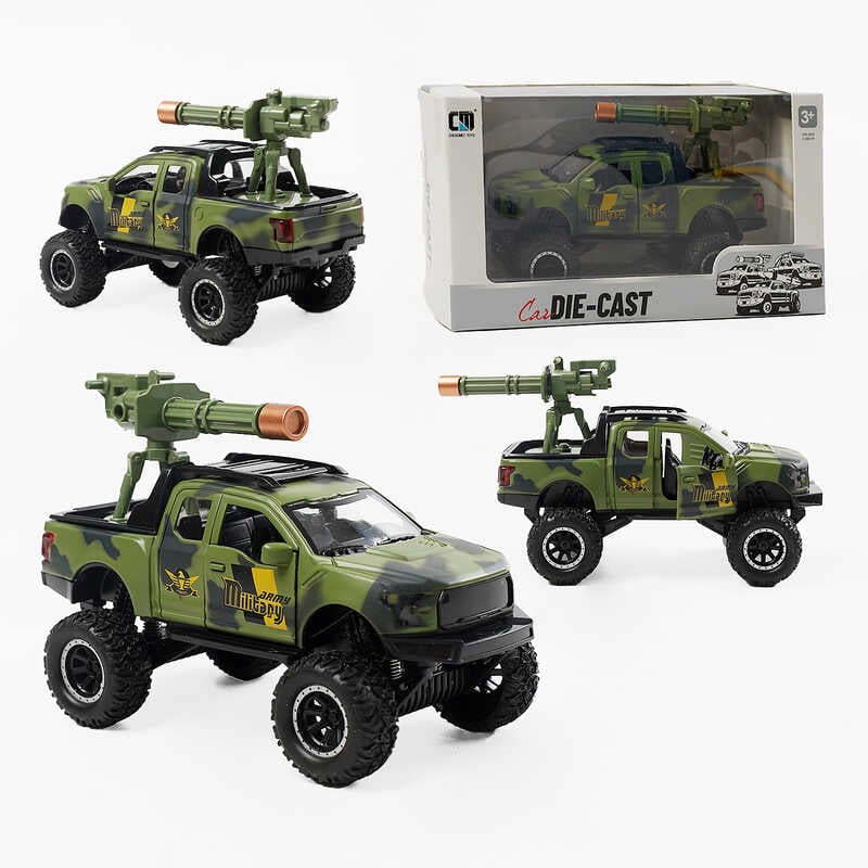 Джип CLM 56 K (72/2) металопластик, амортизація, підсвічування, звук,- рухомі елементи, прогумовані колеса, в коробці