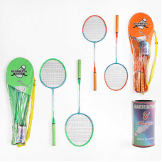 Бадмінтон C 63474 (50) 2 види, 2 ракетки, воланчики, металевий каркас, в чохлі