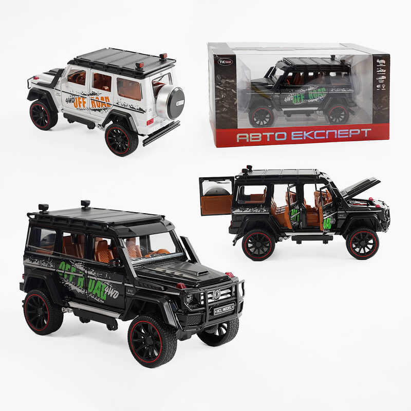Джип RS-70014 (36/2) “Авто Експерт“, 2 кольори, металопластик, масштаб 1:22, світло, звук, інерція, відчиняються двері, багажник та капот, в коробці