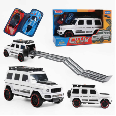 Джип музичний S 977-121 Штрих = 60242 (36/2) БІЛИЙ, звук, світло, інерція, машинки в комплекті, в коробці