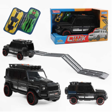 Джип музичний S 977-121 Штрих = 60266 (36/2) ЧОРНИЙ, звук, світло, інерція, машинки в комплекті, в коробці