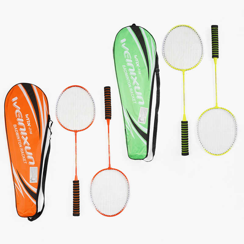 Бадмінтон C 70204 (50) “TK Sport“, 2 кольори, 2 ракетки, металевий каркас, м’яка ручка, в чохлі
